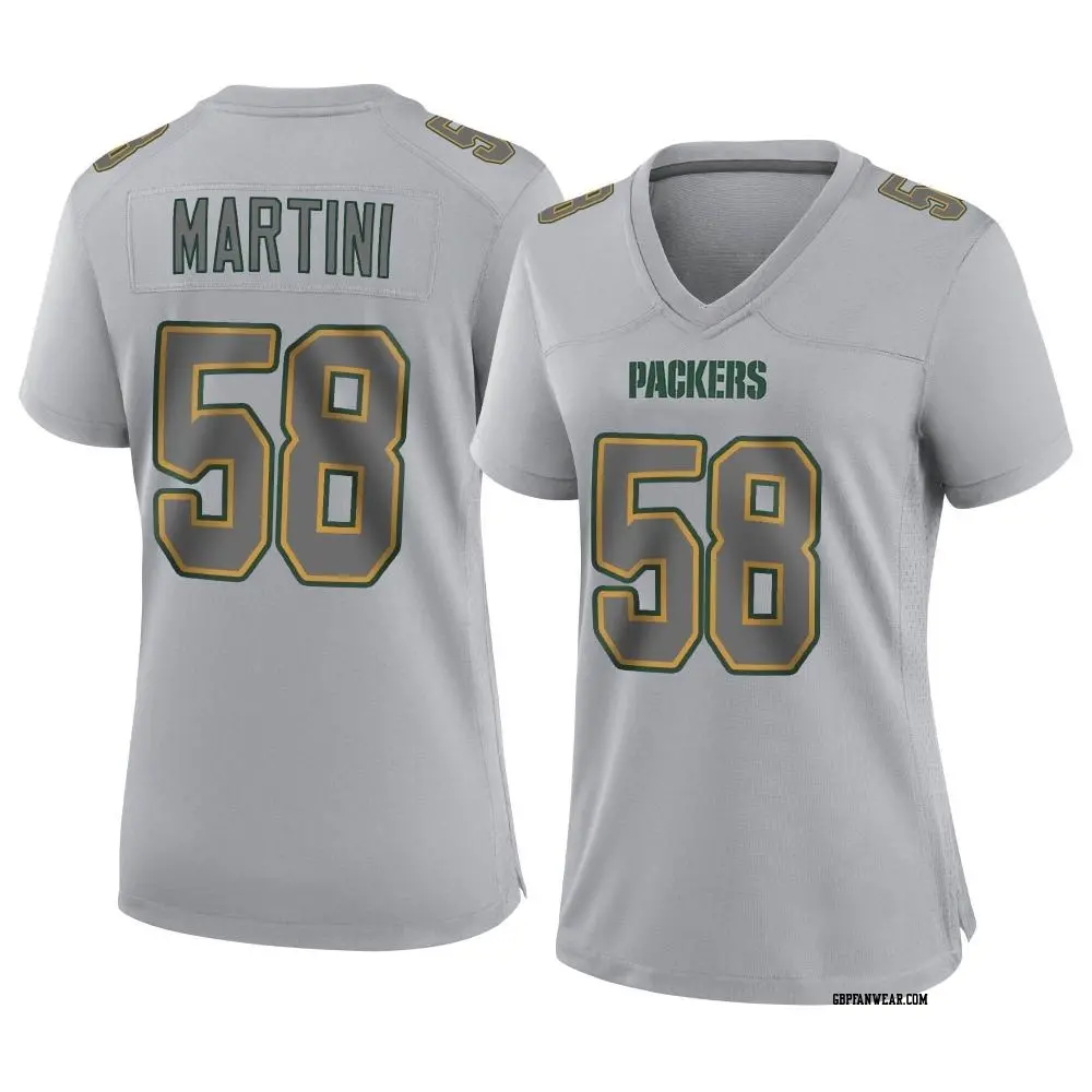 Game Gray Women's Greer Martini Green Bay Packers Atmosphere Fashion Jersey