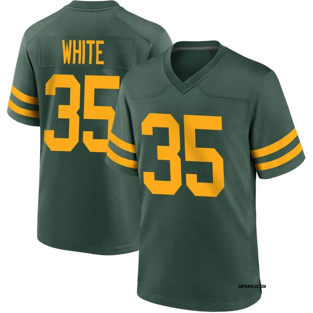 Game Green Men's Jalen White Green Bay Packers Alternate Jersey
