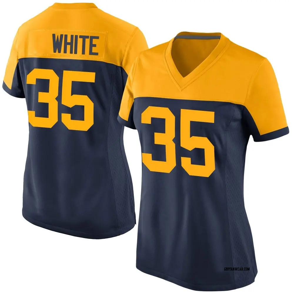 Game Navy Women's Jalen White Green Bay Packers Alternate Jersey