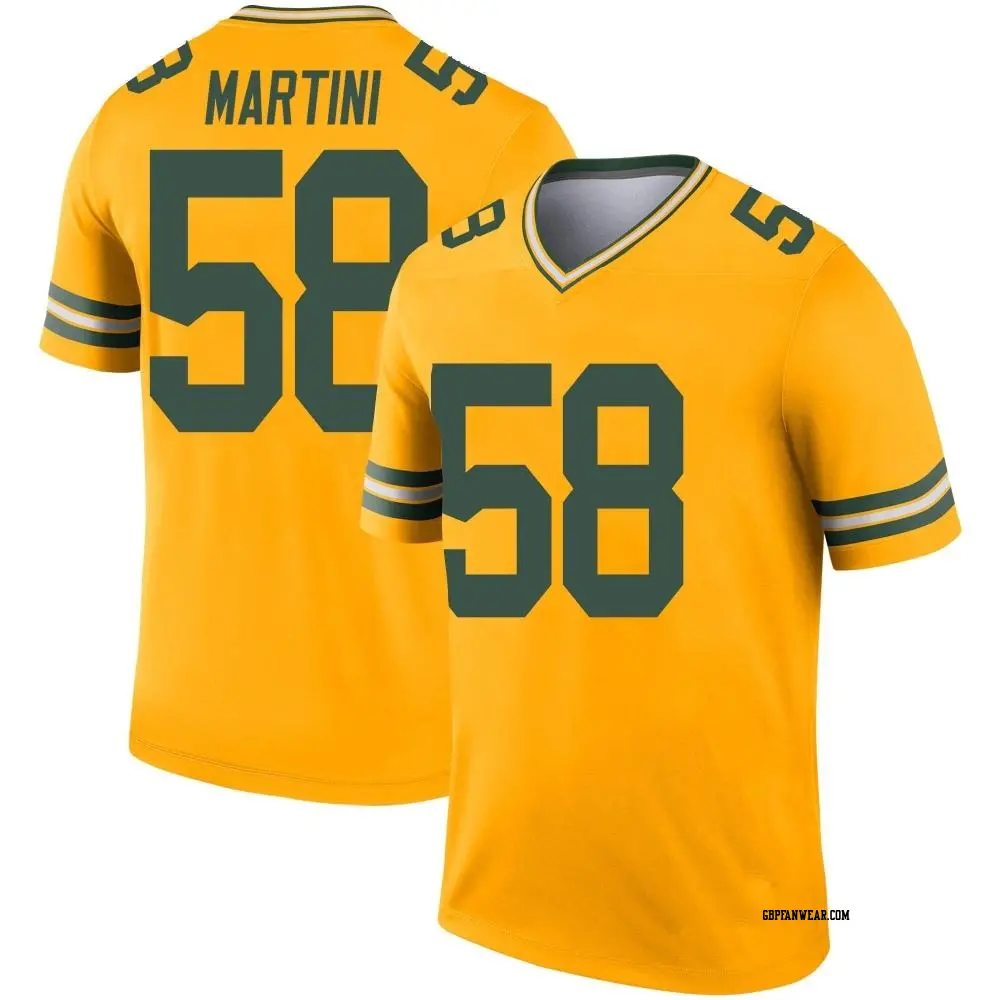 Legend Gold Men's Greer Martini Green Bay Packers Inverted Jersey