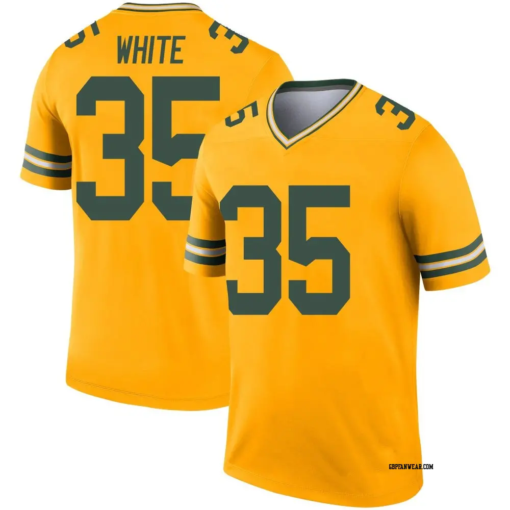 Legend Gold Men's Jalen White Green Bay Packers Inverted Jersey