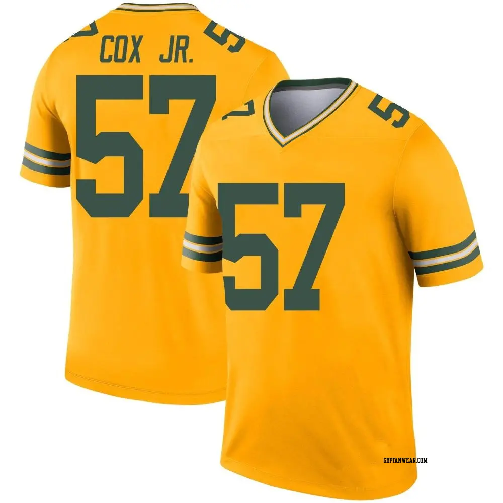 Legend Gold Youth Brenton Cox Jr. Green Bay Packers Inverted Jersey
