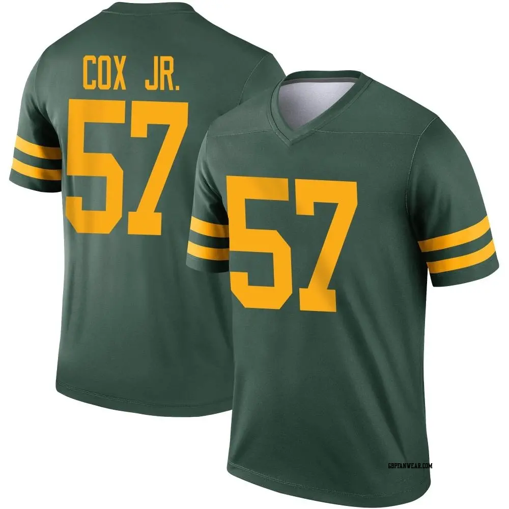 Legend Green Youth Brenton Cox Jr. Green Bay Packers Alternate Jersey