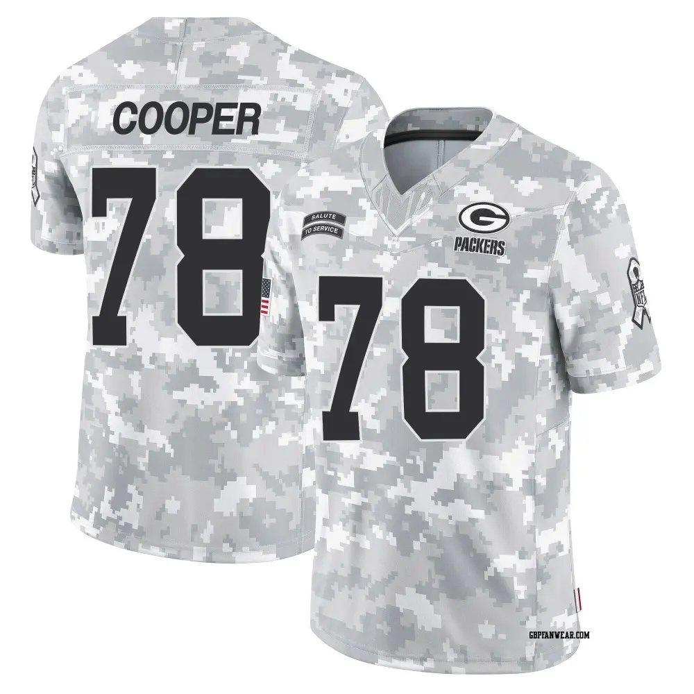 Limited Arctic Camo Youth Dalton Cooper Green Bay Packers 2024 Salute to Service Jersey