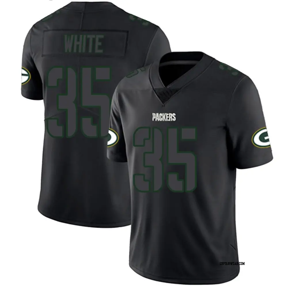 Limited Black Impact Youth Jalen White Green Bay Packers Jersey