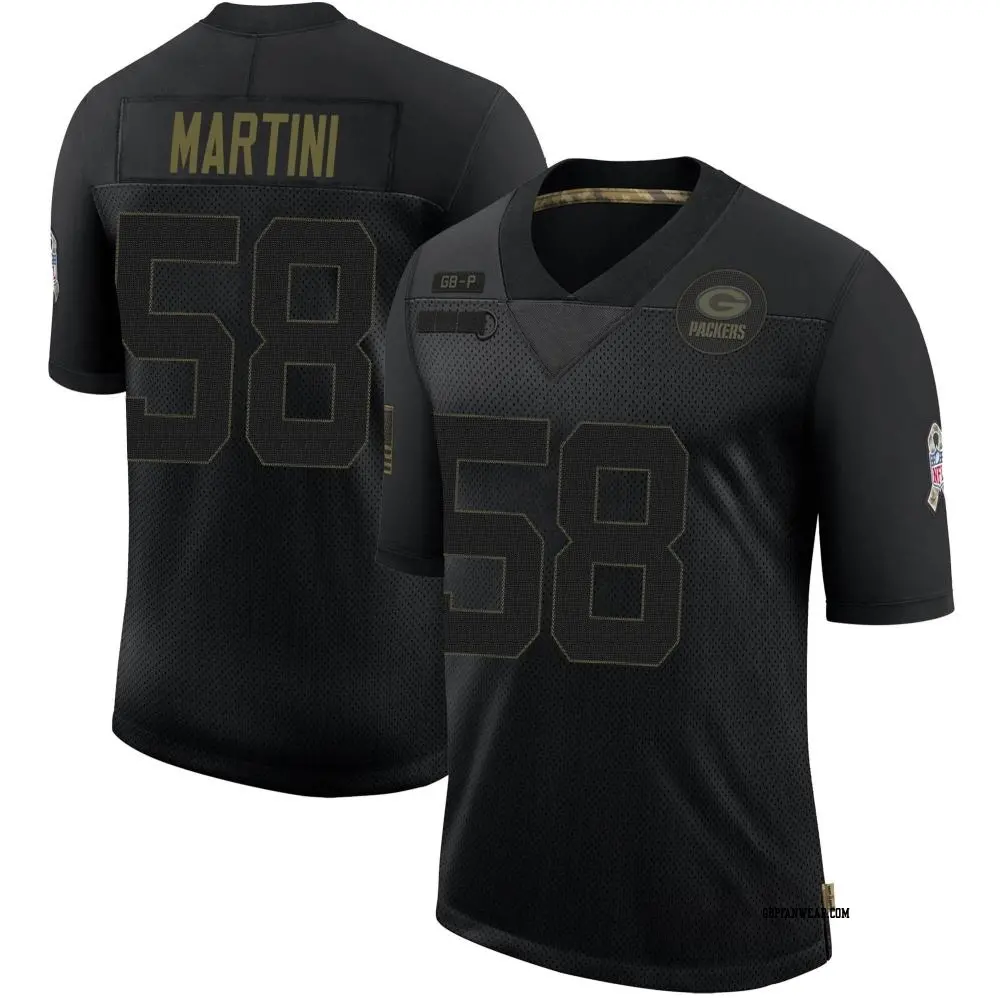 Limited Black Men's Greer Martini Green Bay Packers 2020 Salute To Service Jersey