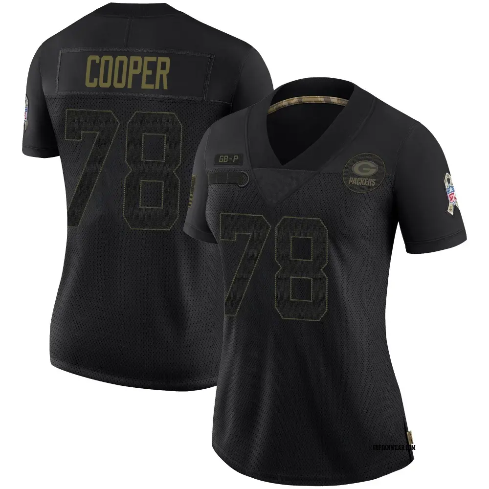 Limited Black Women's Dalton Cooper Green Bay Packers 2020 Salute To Service Jersey