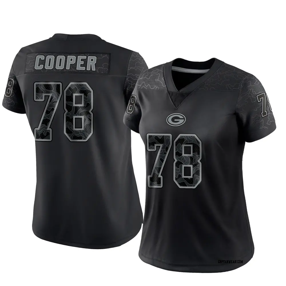 Limited Black Women's Dalton Cooper Green Bay Packers Reflective Jersey