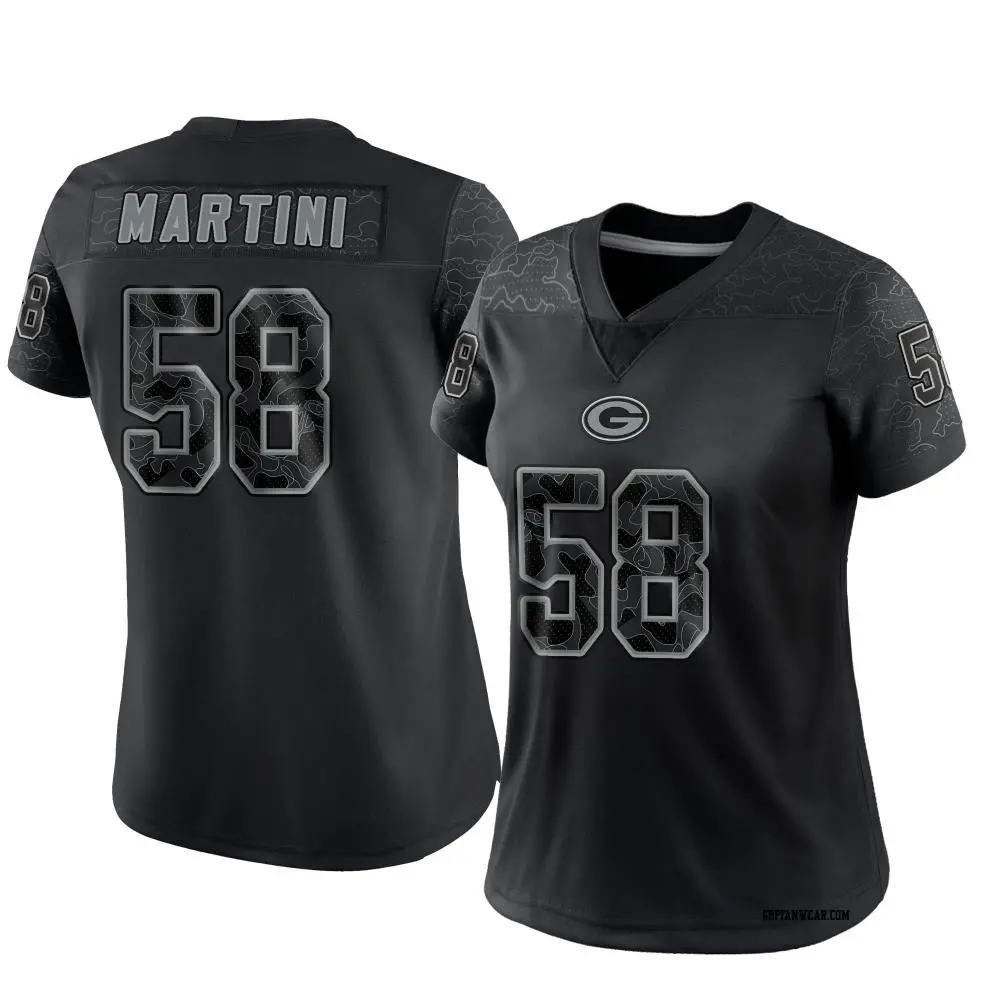 Limited Black Women's Greer Martini Green Bay Packers Reflective Jersey