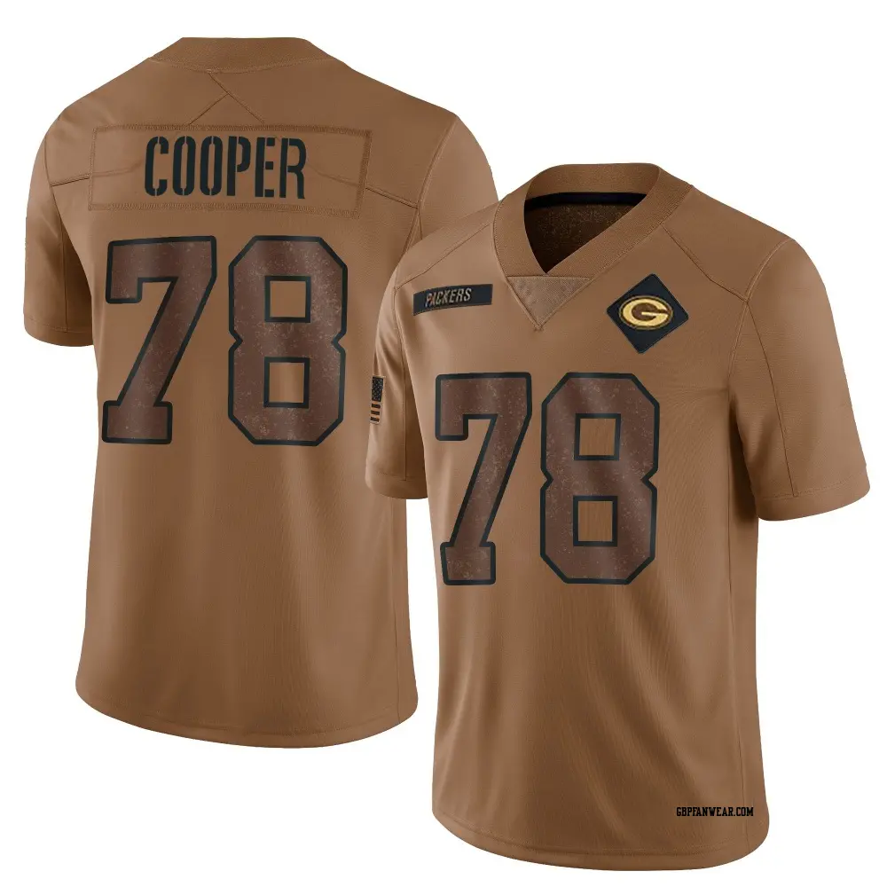 Limited Brown Men's Dalton Cooper Green Bay Packers 2023 Salute To Service Jersey
