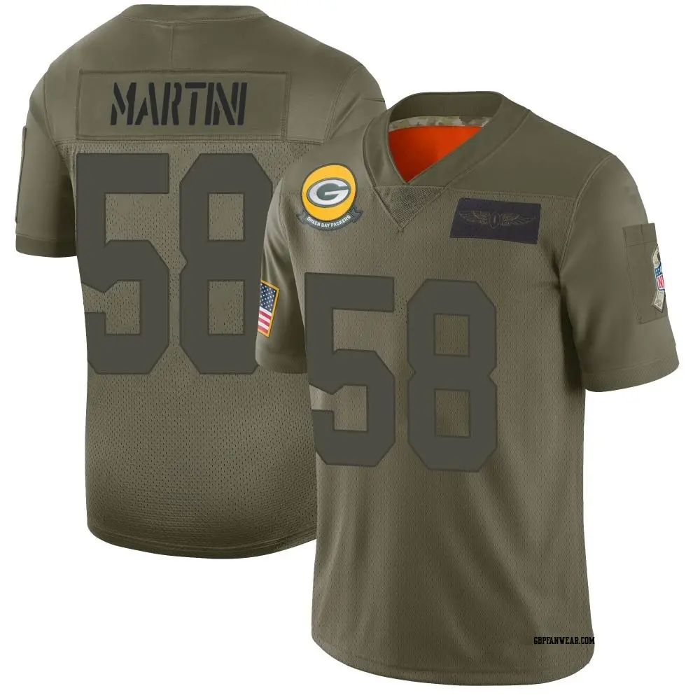 Limited Camo Men's Greer Martini Green Bay Packers 2019 Salute to Service Jersey