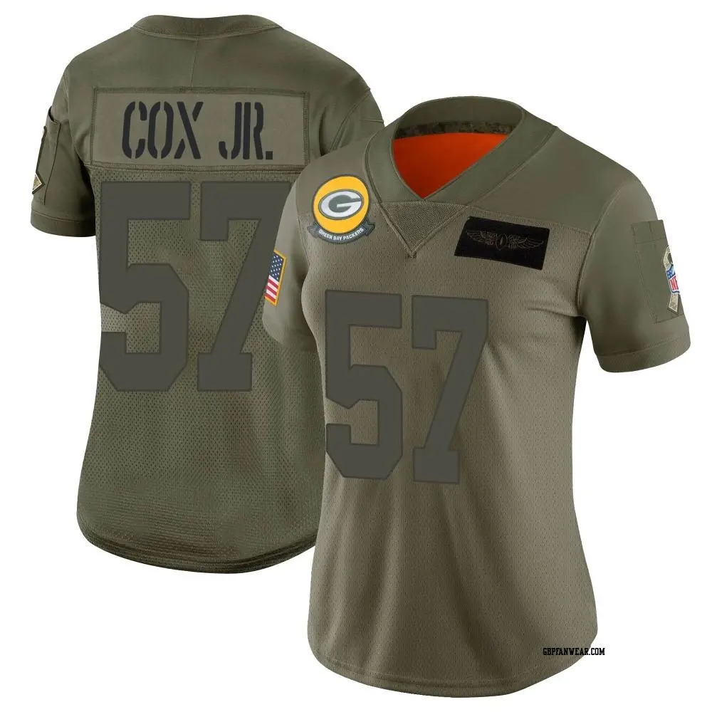 Limited Camo Women's Brenton Cox Jr. Green Bay Packers 2019 Salute to Service Jersey