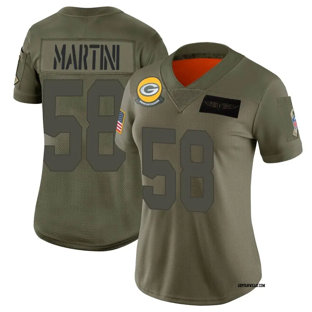 Limited Camo Women's Greer Martini Green Bay Packers 2019 Salute to Service Jersey