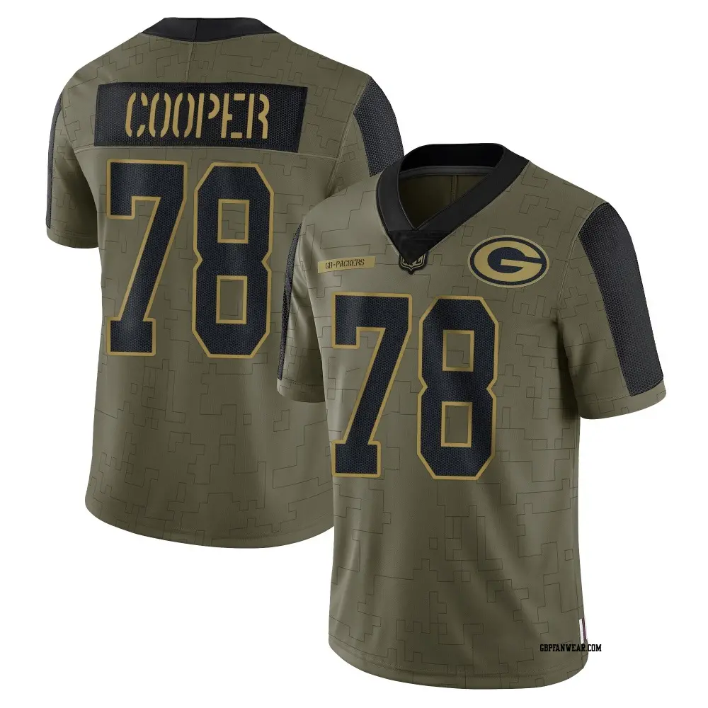 Limited Olive Men's Dalton Cooper Green Bay Packers 2021 Salute To Service Jersey