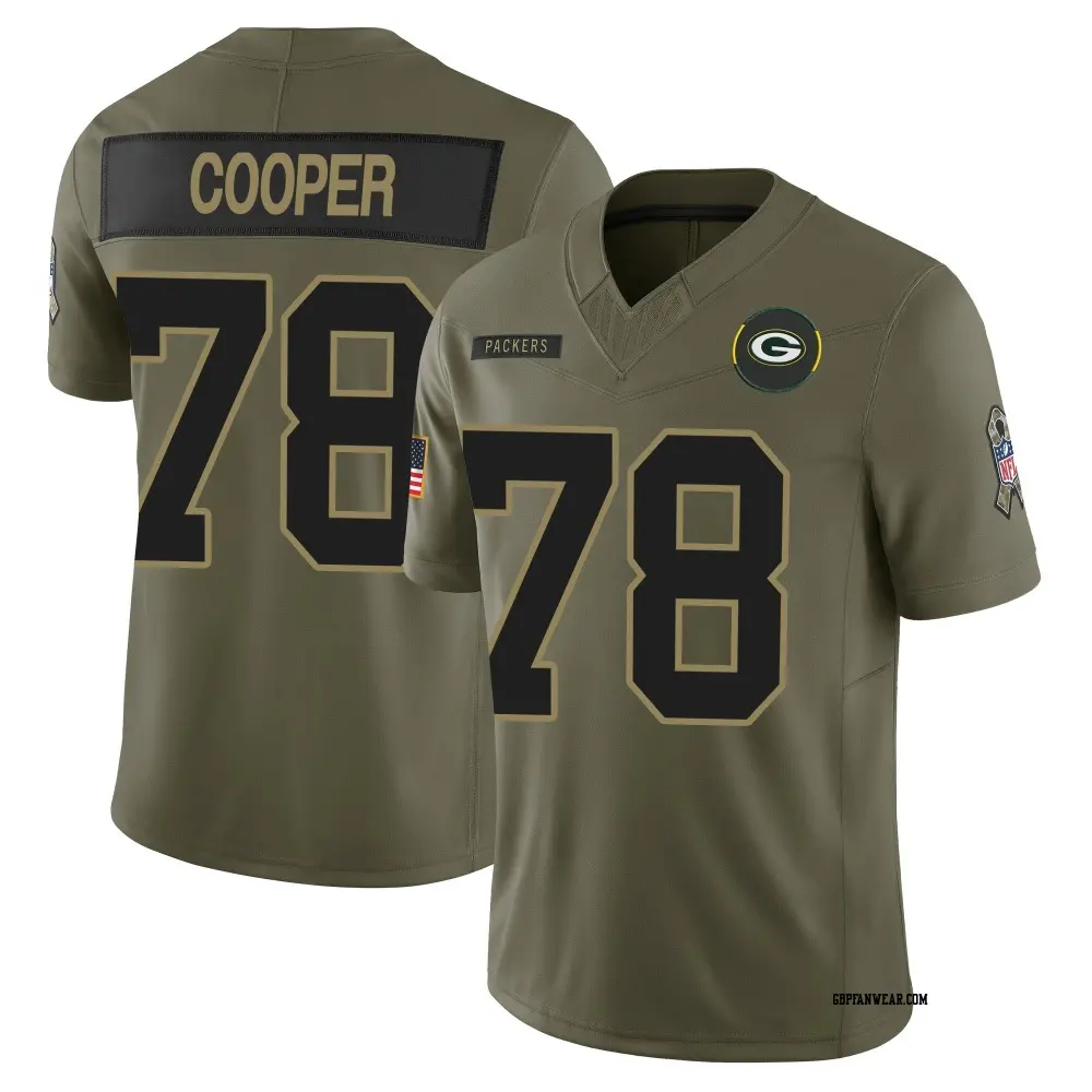 Limited Olive Men's Dalton Cooper Green Bay Packers 2025 Salute to Service Jersey
