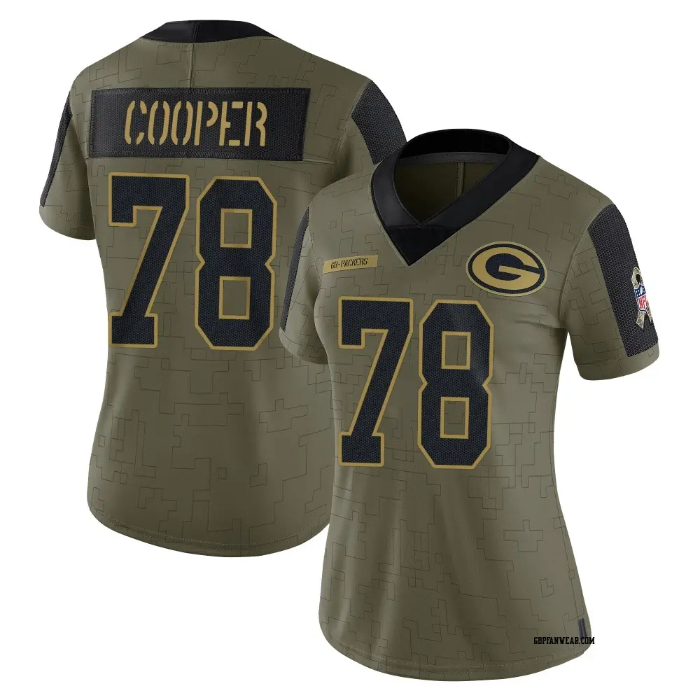 Limited Olive Women's Dalton Cooper Green Bay Packers 2021 Salute To Service Jersey
