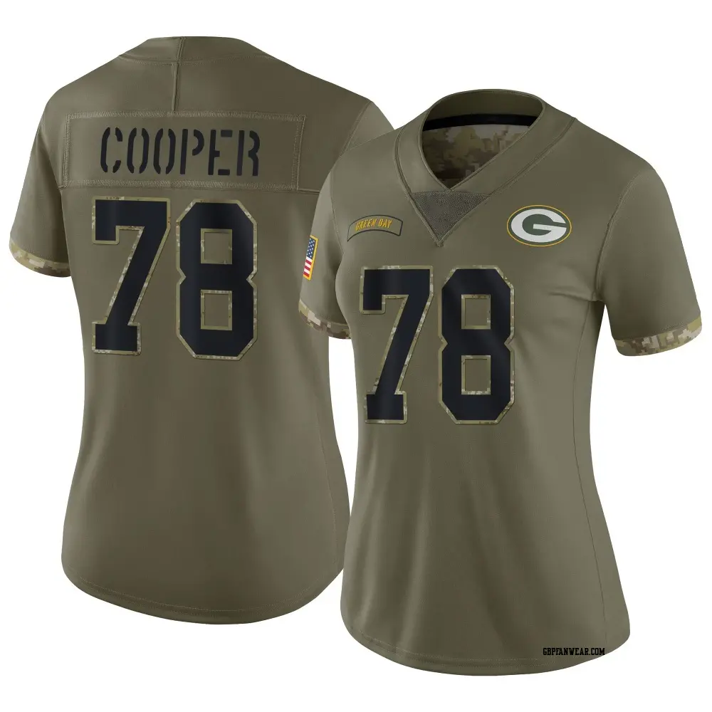 Limited Olive Women's Dalton Cooper Green Bay Packers 2022 Salute To Service Jersey