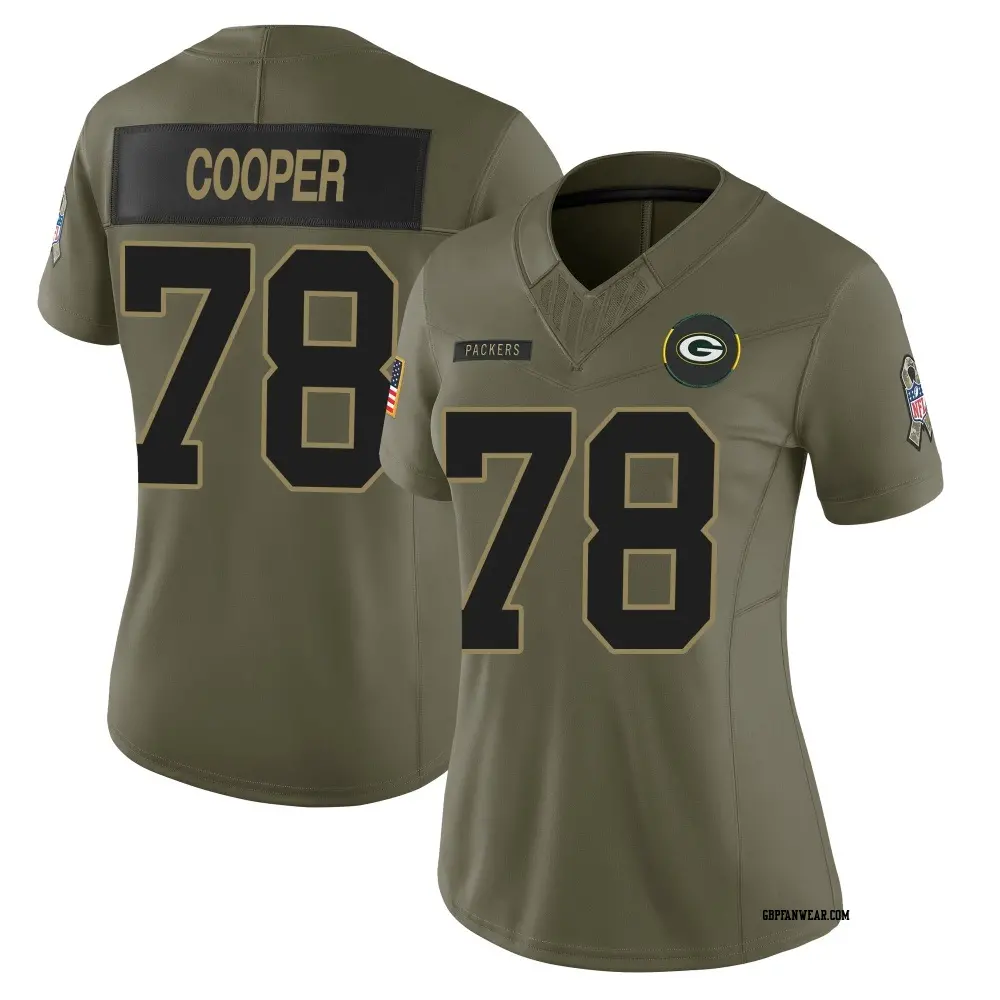 Limited Olive Women's Dalton Cooper Green Bay Packers 2025 Salute to Service Jersey