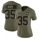 Limited Olive Women's Jalen White Green Bay Packers 2025 Salute to Service Jersey