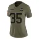 Limited Olive Women's Jalen White Green Bay Packers 2025 Salute to Service Jersey