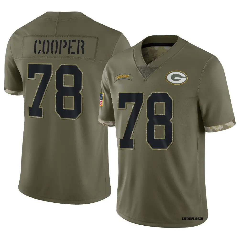 Limited Olive Youth Dalton Cooper Green Bay Packers 2022 Salute To Service Jersey