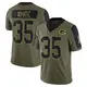 Limited Olive Youth Jalen White Green Bay Packers 2021 Salute To Service Jersey